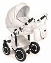 Детская коляска для новорожденных 3 в 1 на поворотных колесах Vikalex Ferrone leather, кожаная коляска с автокреслом 