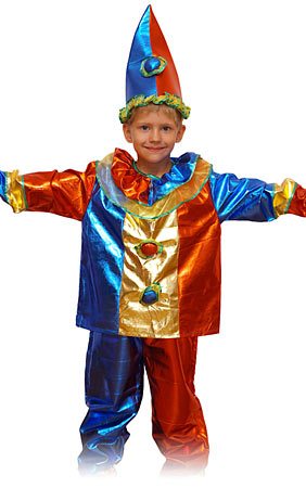детский карнавальный костюм клоуна, магический клоун
