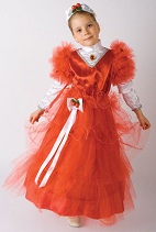 Детский карнавальный костюм Красавица, Бусинка,Аленький цветочек, розочка, Ягодка, красное бальное платье, костюм розы, костюм цветов на 4 - 6 лет, фирмы Шампания артикул Н68480 