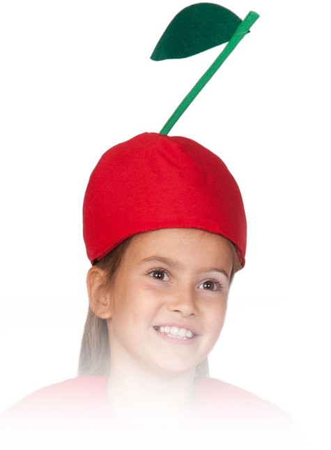 Шапка Вишенки, детская карнавальная шапка Вишенки, Вишенка шапка безразмерная, артикул 4111, Карнавалофф
