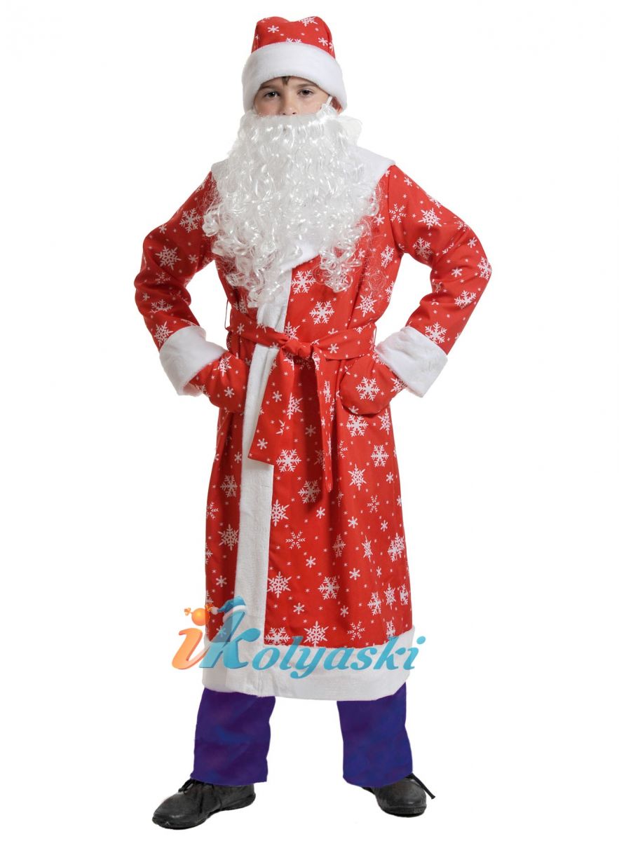 Детский костюм Деда Мороза детский на рост 134-145 см,  ткань, плюш, Карнавал-off.   Детский костюм Деда Мороза детский, костюм дед мороз детский, купить детский костюм деда мороза, костюм деда мороза для мальчика, костюм деда мороза детский купить