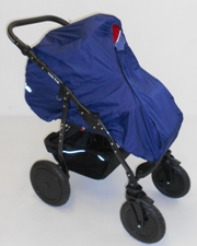 Дождевик-ветровик-пыльник плащевый со светоотражателем и встроенной москитной сеткой на классическую детскую коляску 1 в 1, 2 в 1, 3 в 1, на коляску-люльку