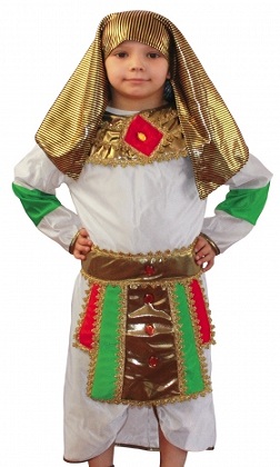 Детский карнавальный костюм Фараона для мальчика,  костюм Тутанхамона, костюм Эхнатона, костюм египетского фараона детский, размер М, на 7-11 лет, рост 128-134 см, артикул 85036.
