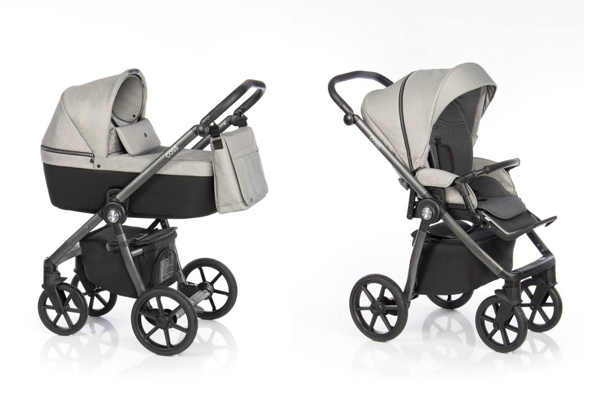Roan Coss коляска для новорожденных 2 в 1 с компактной складной рамой новинка 2019 , цвет Grey Glow