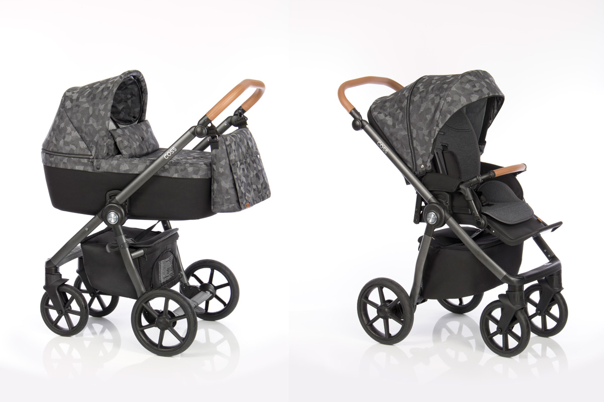 Roan Coss коляска для новорожденных 3 в 1 с компактной складной рамой новинка 2019 , цвет Onyx