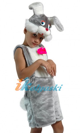 Карнавальный костюм для девочки и мальчика к Новому году: зайчик
