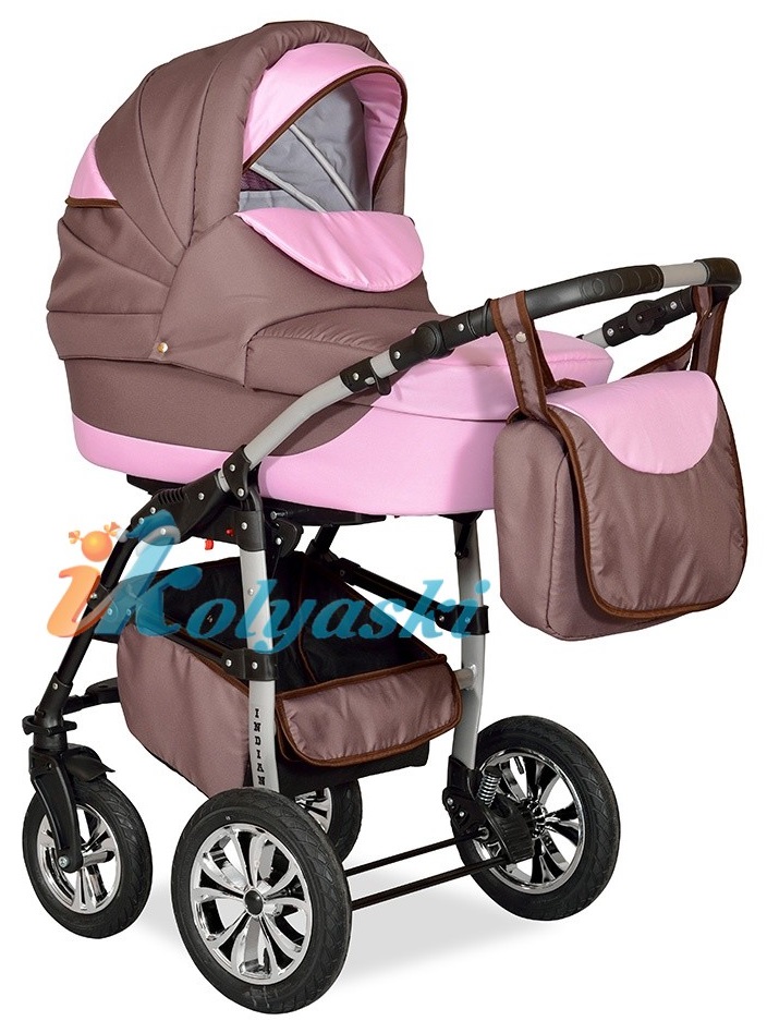 Детская Коляска 3 в 1, коляска для новорожденных, модульная коляска с автокреслом INDIANA '17 F 3 в 1 , фирма Smile Line, Польша. Цвет IN 24
