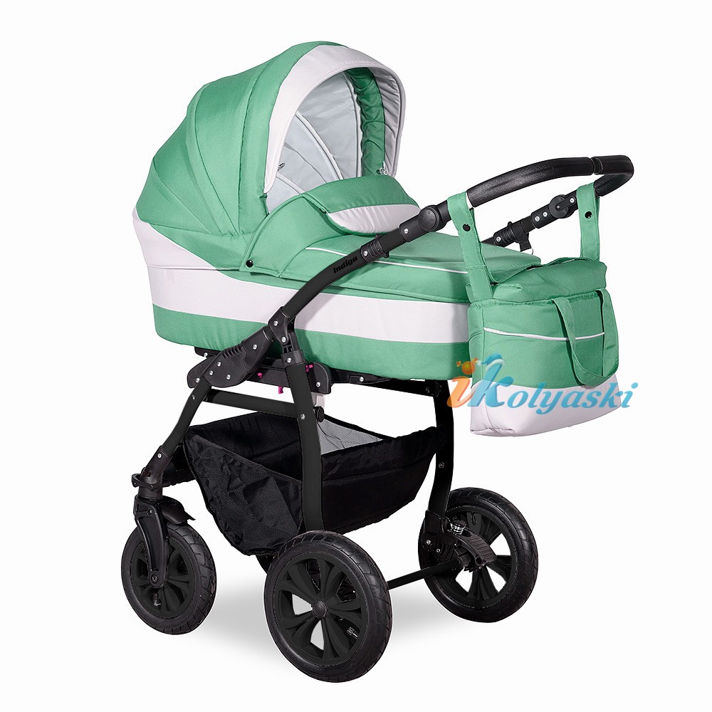 Детская Коляска 3 в 1, коляска для новорожденных, модульная коляска с автокреслом SYDNEY '17 F 3 в 1 , фирма Indigo, цвет 21 CZARNY