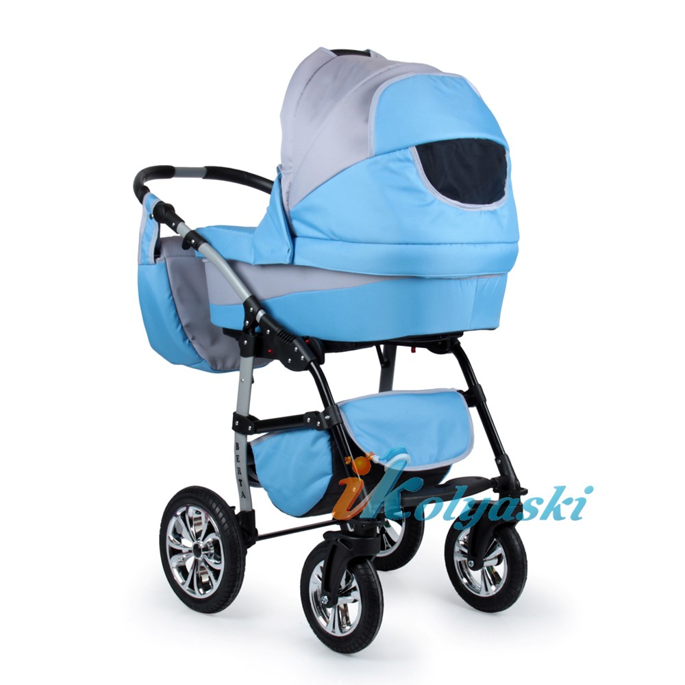 Детская коляска для новорожденных 3 в 1 на поворотных колесах, модульная коляска с автокреслом-переноской Alis Berta, Алис Берта. В колпаке есть сектор для проветривания в жаркую погоду