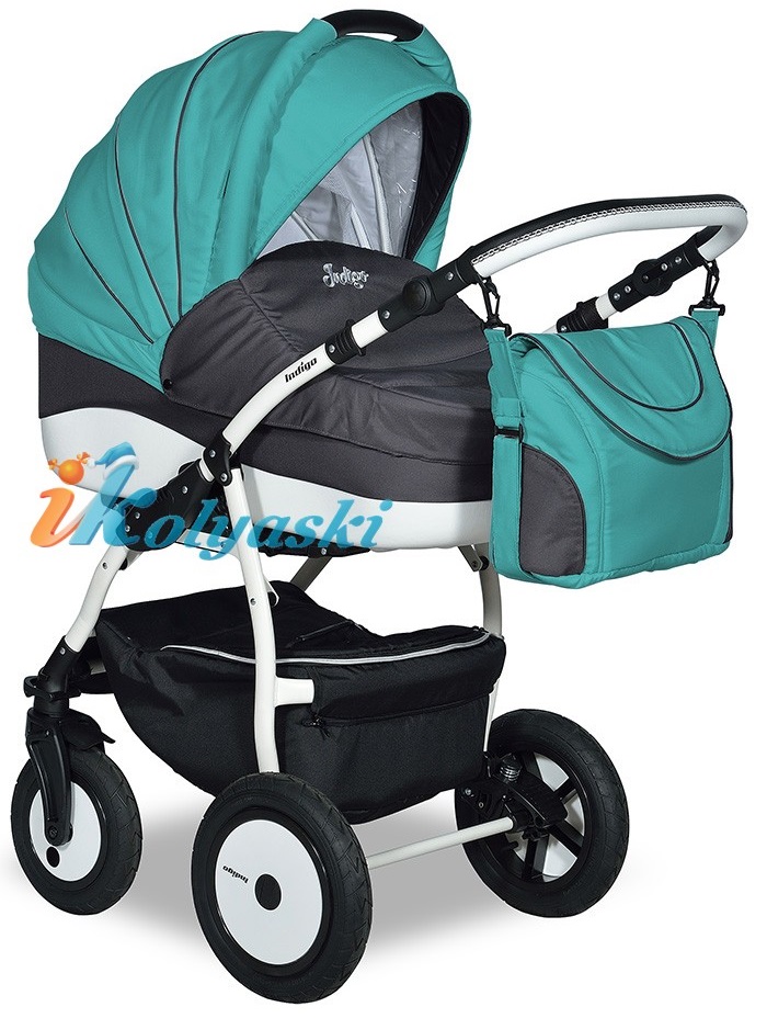 Детская коляска для новорожденных 3 в 1 на поворотных колесах Slaro Indigo F - Сларо Индиго, коляска с автокреслом, цвет 33