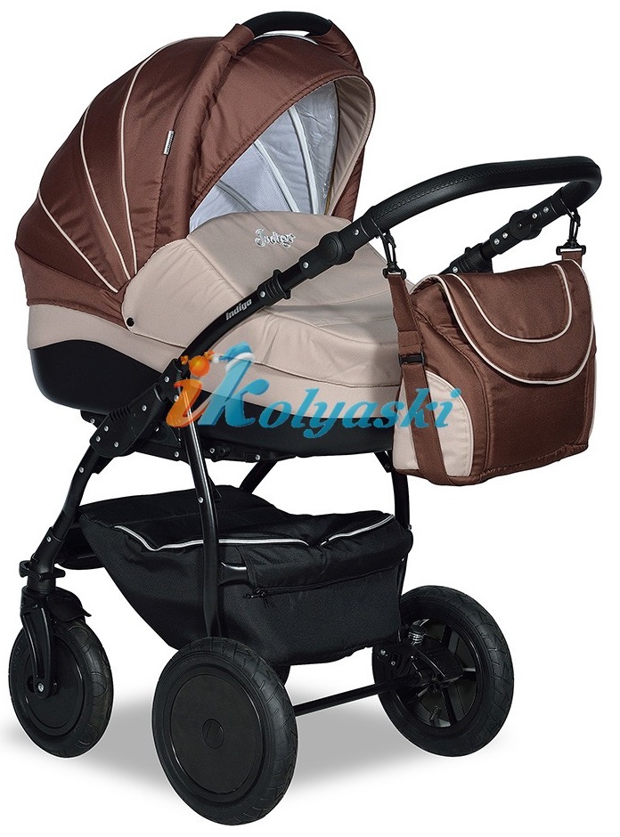 Детская коляска для новорожденных 3 в 1 на поворотных колесах Slaro Indigo F - Сларо Индиго, коляска с автокреслом, цвет 37
