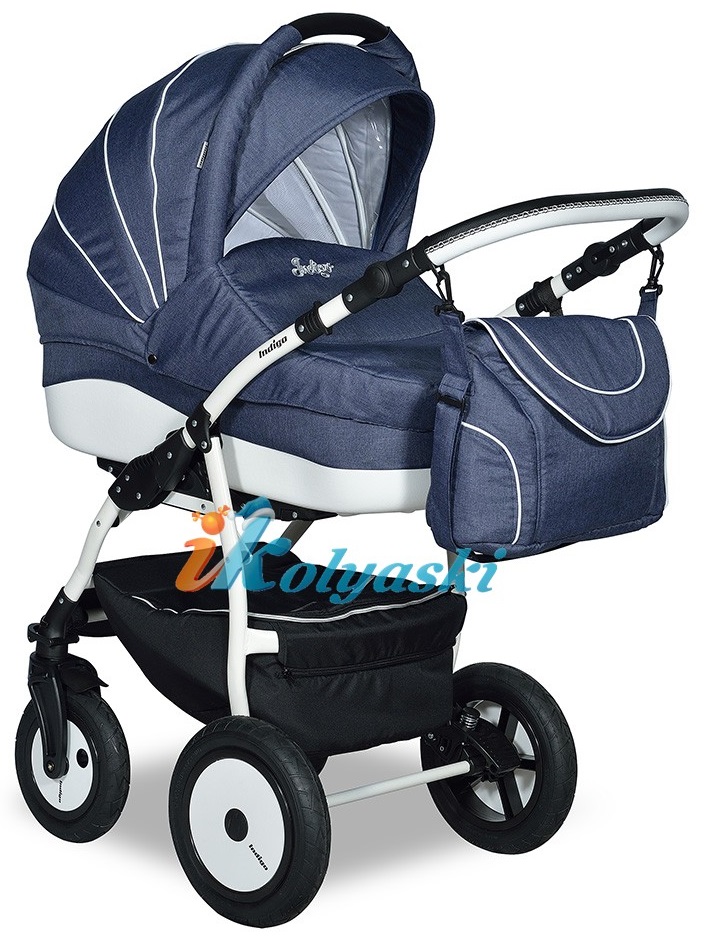 Детская коляска для новорожденных 3 в 1 на поворотных колесах Slaro Indigo F - Сларо Индиго, коляска с автокреслом, цвет 39