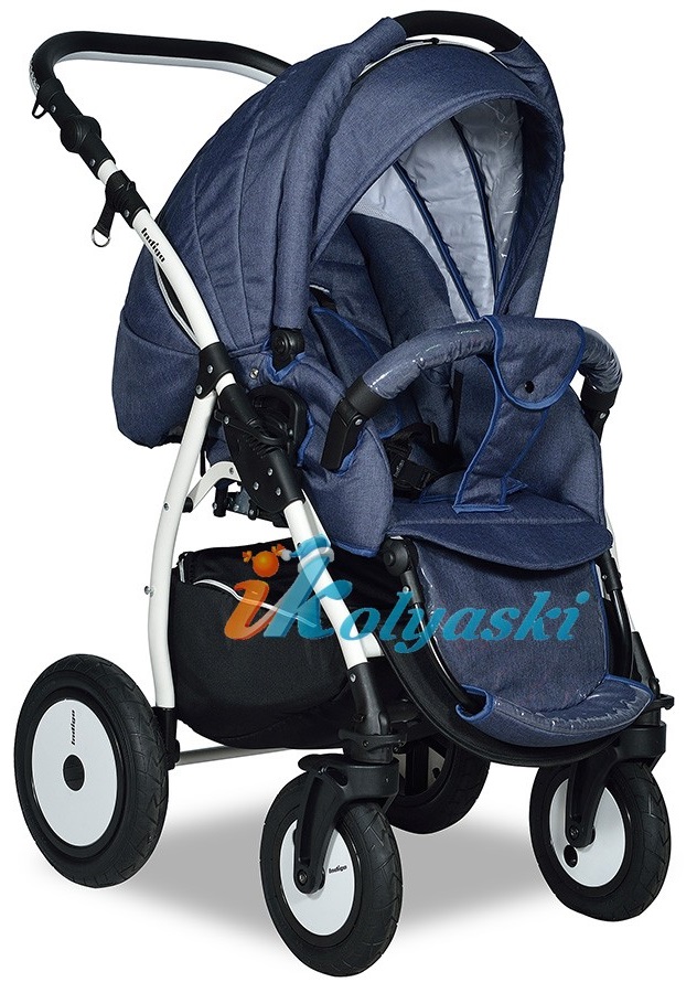 Детская коляска для новорожденных 3 в 1 на поворотных колесах Slaro Indigo F - Сларо Индиго, коляска с автокреслом, цвет 39