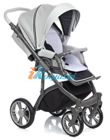 Roan Bass Soft 3 в 1, детская коляска для новорожденных, на поворотных колесах, 3 в 1 Roan Bass Soft  - Роан Басс шасси Софт, обшивка люльки эко-кожа или ткань