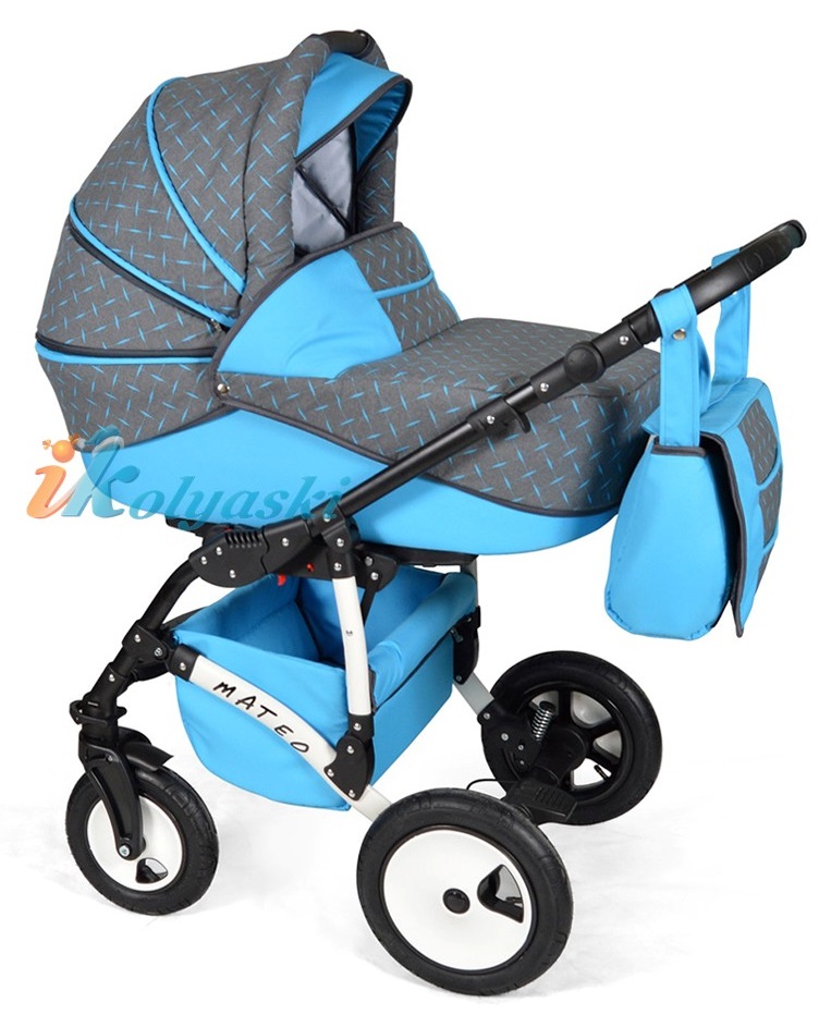 Детская модульная коляска для новорожденных Alis Mateo 17 F 3 в 1 с автокреслом-переноской, коляска 3в1 Элис Матео, цвет МА 23