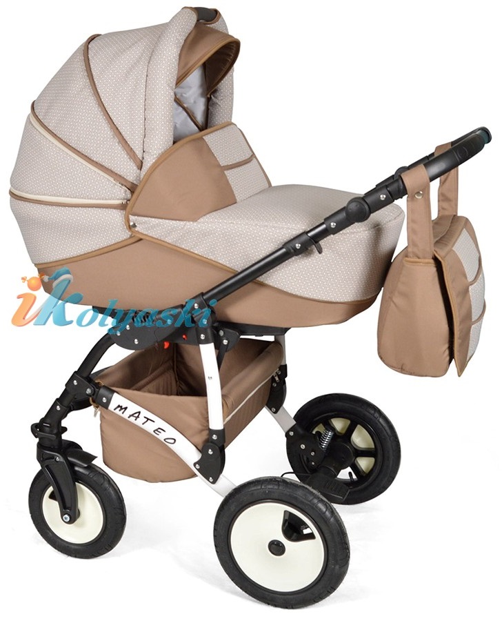 Детская модульная коляска для новорожденных Alis Mateo 17 F 3 в 1 с автокреслом-переноской, коляска 3в1 Элис Матео, цвет МА 33
