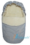 Зимний конверт для новорожденных на выписку Ecobaby - Экобейби, модель Baby Breeze Winter, конверт в коляску, увеличенного размера 94х50 см, БЕЗ ПРОРЕЗЕЙ, цвет СЕРЕБРИСТЫЙ