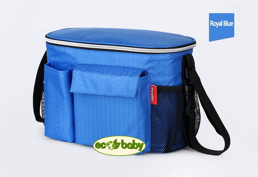 Термосумка для детской коляски, сумка для мамы на коляску Ecobaby, модель Insular, артикул ЕС-002, цвет Royal  - Голубой.