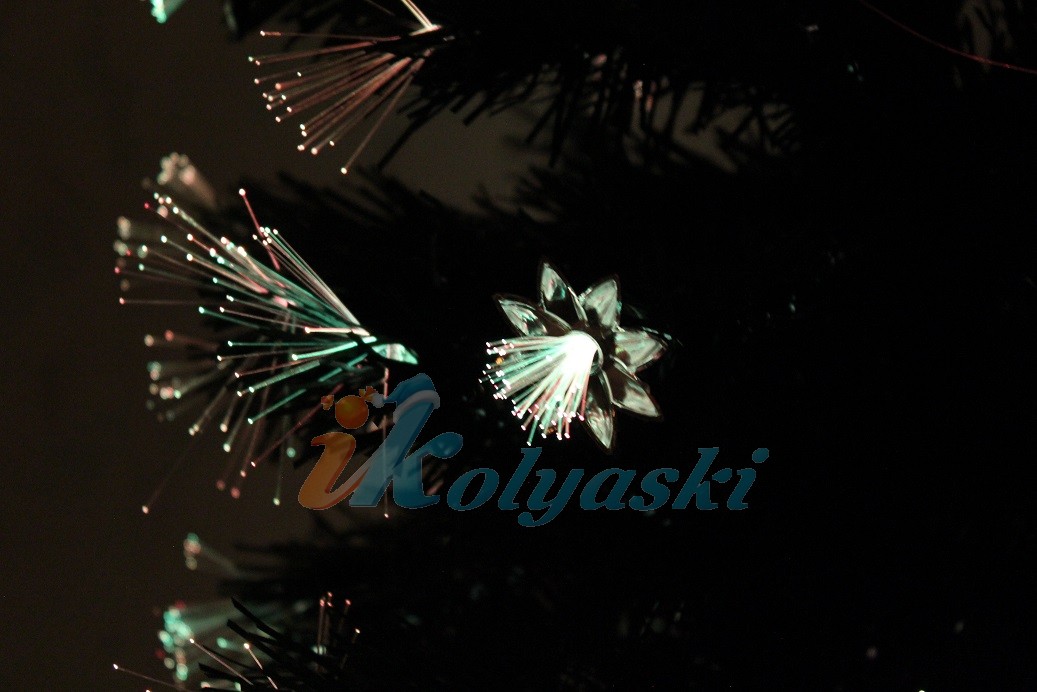 новогодняя елка световод Салют, 120 см, артикул Е80117, Snowmen, новогодние елки, елки световоды, оптоволоконные елки, елки с фиброоптическим волокном, светящиеся елки, елки файбероптик, светодиодные елки, новогодняя елка купить