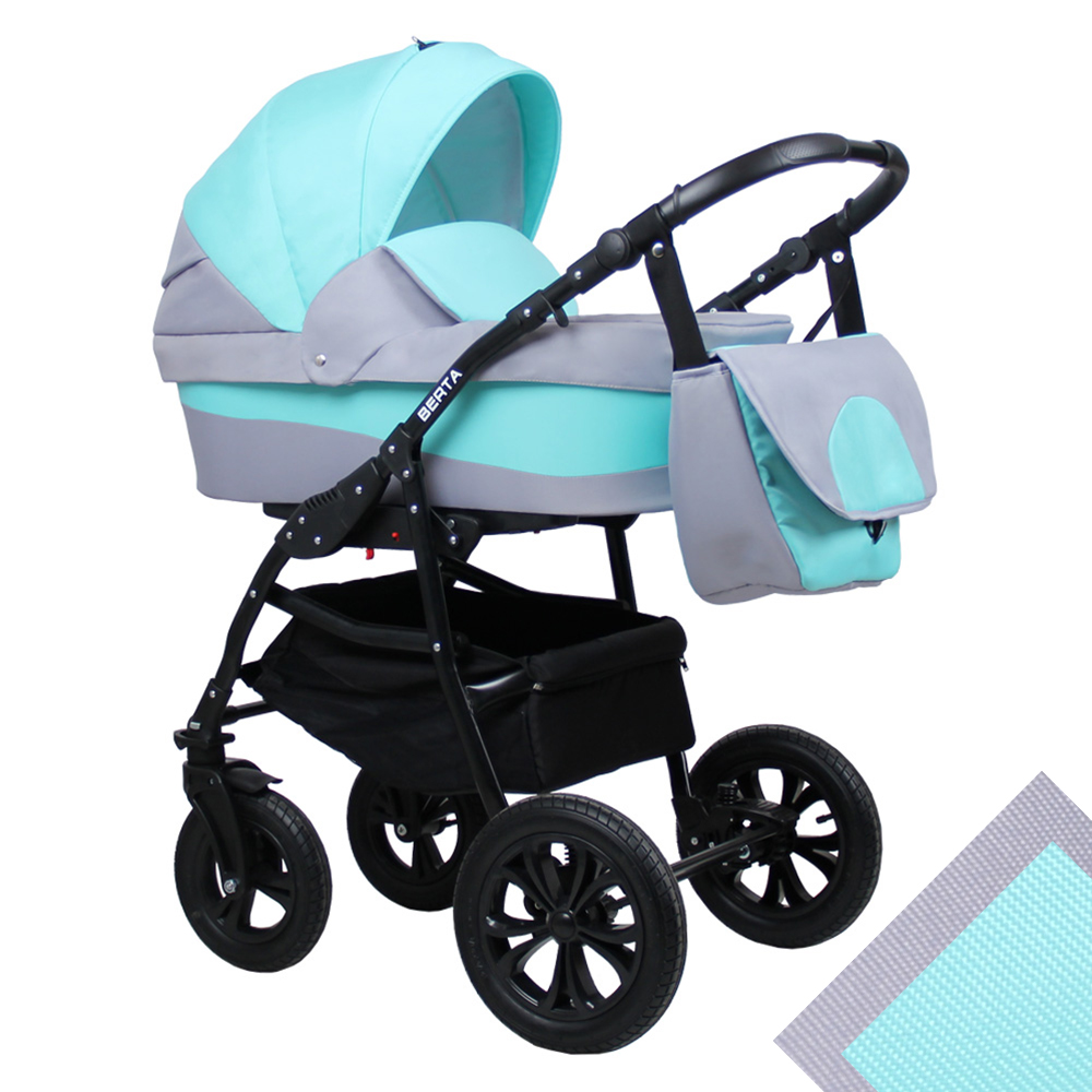 Детская коляска для новорожденных 2 в 1 на поворотных колесах, модульная коляска с прогулочным блоком Alis Berta, Алис Берта. Цвет Be-02