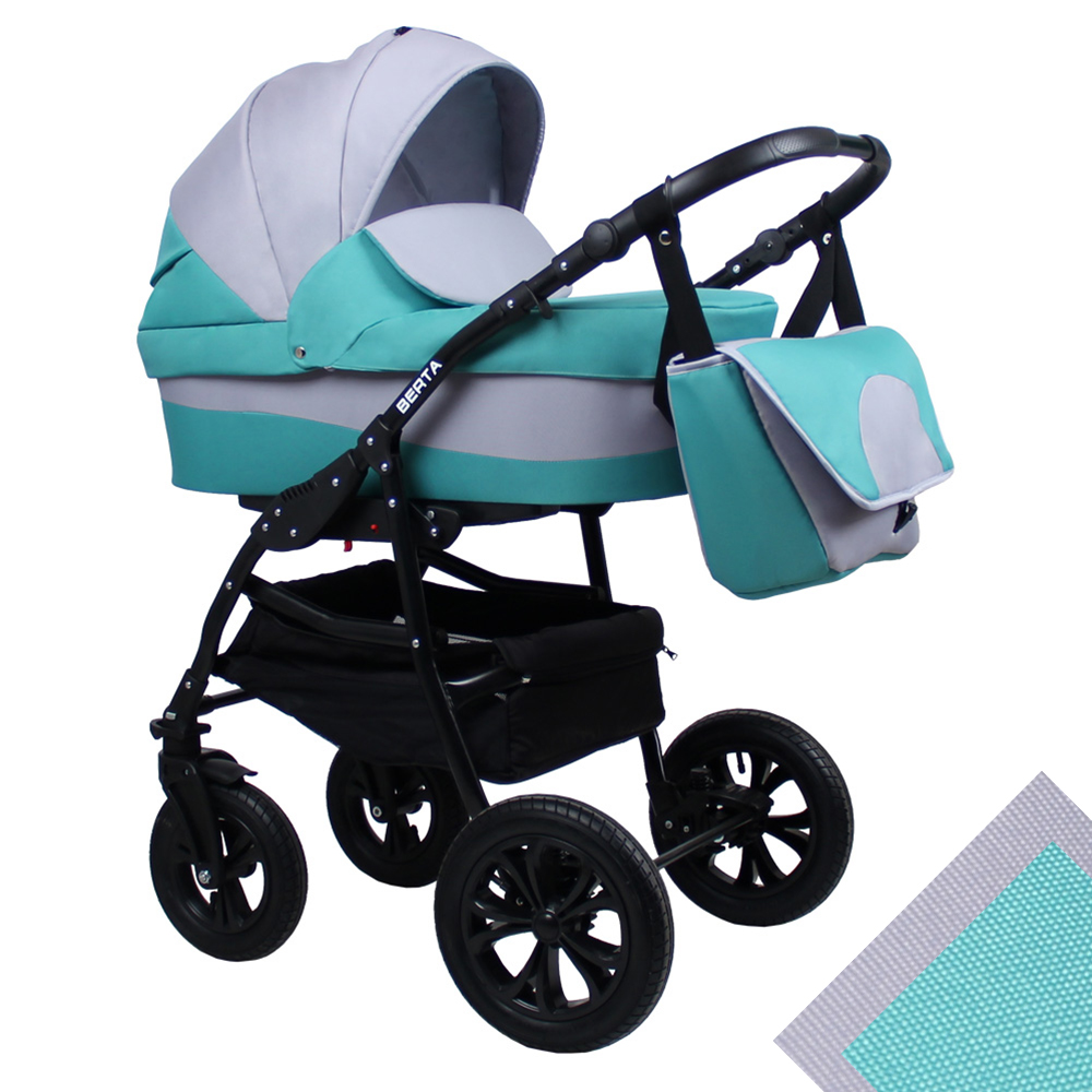 Детская коляска для новорожденных 2 в 1 на поворотных колесах, модульная коляска с прогулочным блоком Alis Berta, Алис Берта. Цвет Be-06