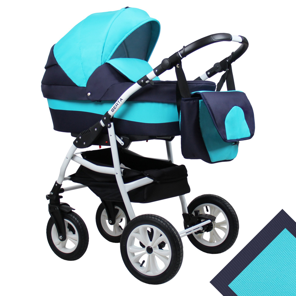 Детская коляска для новорожденных 2 в 1 на поворотных колесах, модульная коляска с прогулочным блоком Alis Berta, Алис Берта. Цвет Be-07
