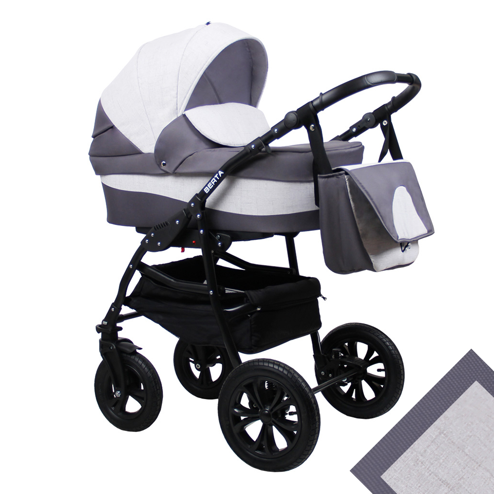 Детская коляска для новорожденных 2 в 1 на поворотных колесах, модульная коляска с прогулочным блоком Alis Berta, Алис Берта. Цвет Be-08