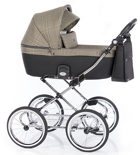 Roan Coss Classic коляска для новорожденных на больших колесах новые цвета 2020 - купить в интернет-магазине Иколяски в Москве с доставкой по РФ - цвет rock check