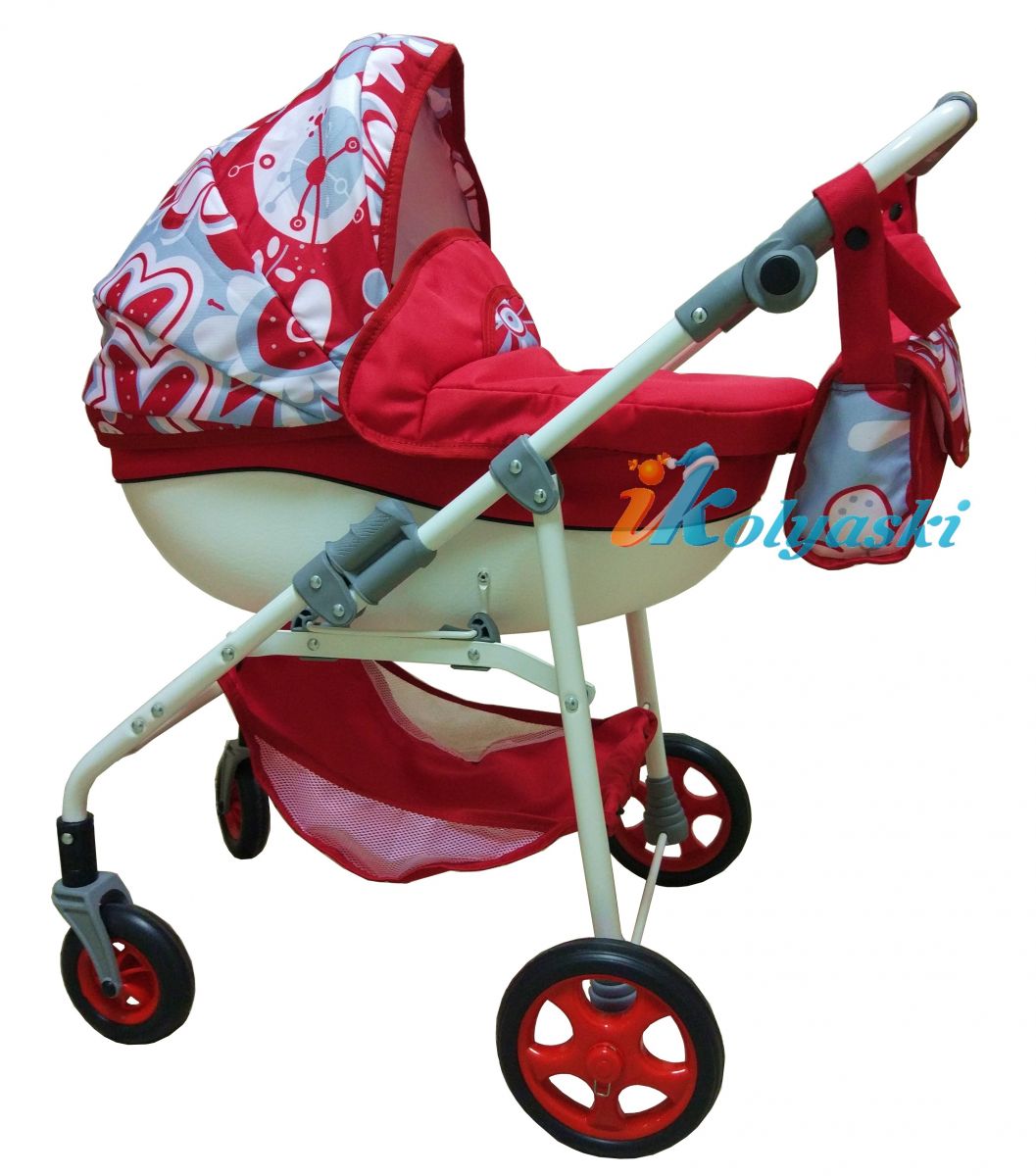 Модная кукольная коляска на поворотных колесах, коляска для кукол люлька, Ecobaby Luxe
