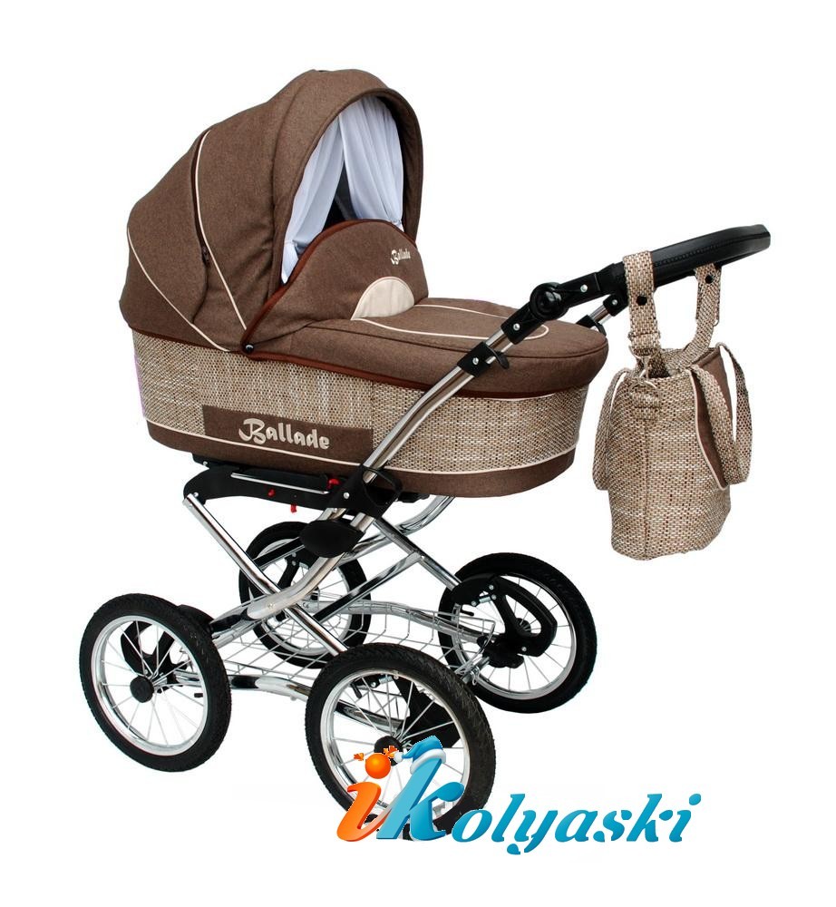 Aneco Ballade - Анеко Баллада - Детская коляска для новорожденных класса Lux на больших надувных колесах, 3 в 1, с автокреслом, коляски с автокреслом, коляски 3 в 1, коляска люлька, коляска для новорожденных