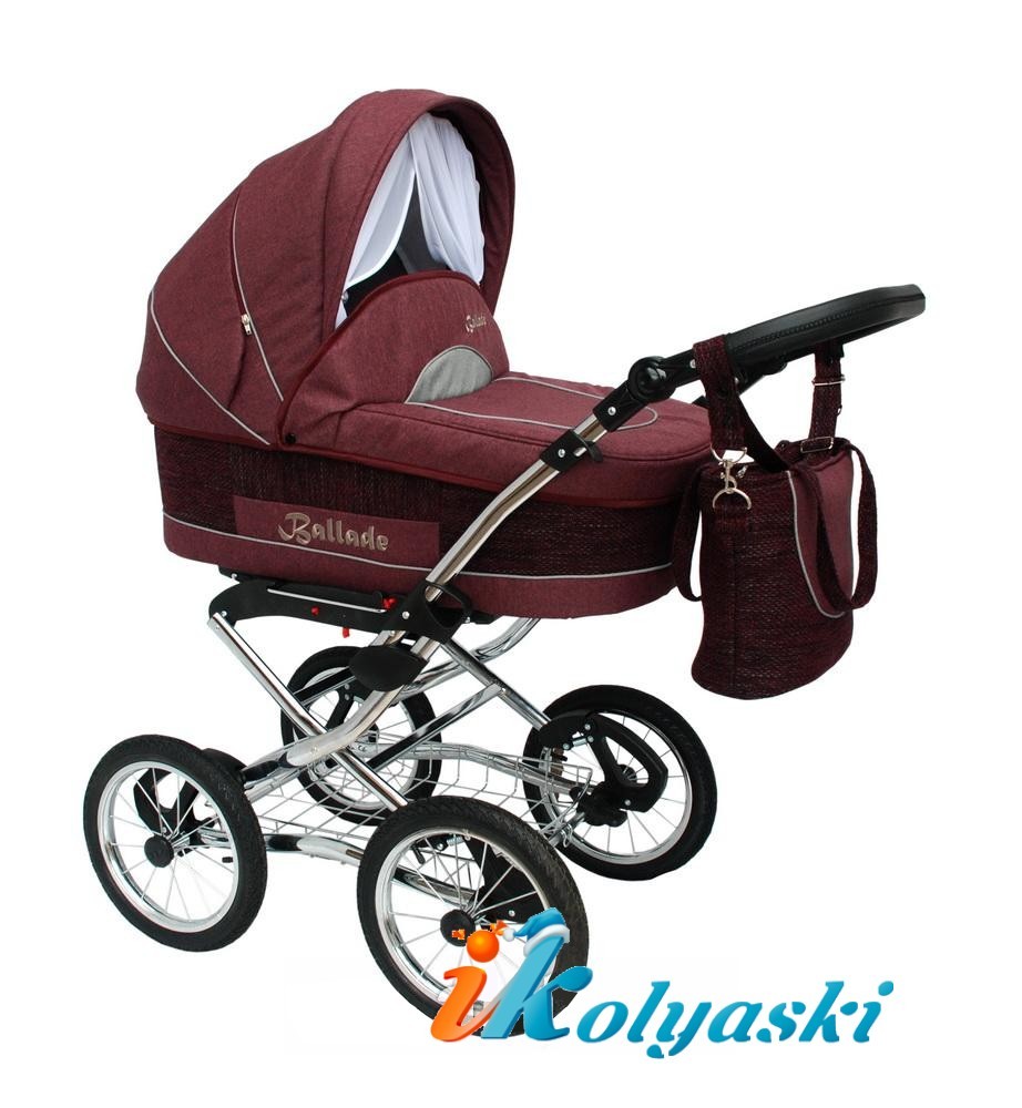 Aneco Ballade - Анеко Баллада - Детская коляска для новорожденных класса Lux на больших надувных колесах, 3 в 1, с автокреслом, коляски с автокреслом, коляски 3 в 1, коляска люлька, коляска для новорожденных