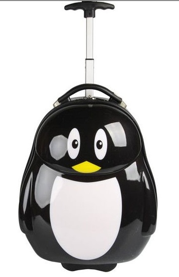Детский чемодан на светящихся колесиках LED, чемодан Эгги Пингвин, чемодан детский eggie, размер 45.7 см