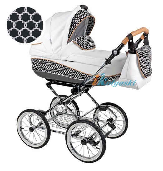 Детская коляска для новорожденных Roan Emma Chrome 3 в 1, Роан Эмма Хром на 14 дюймовых надувных колесах, цвет D42