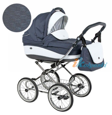 Детская коляска для новорожденных Roan Emma Chrome 3 в 1, Роан Эмма Хром на 14 дюймовых надувных колесах, цвет E11
