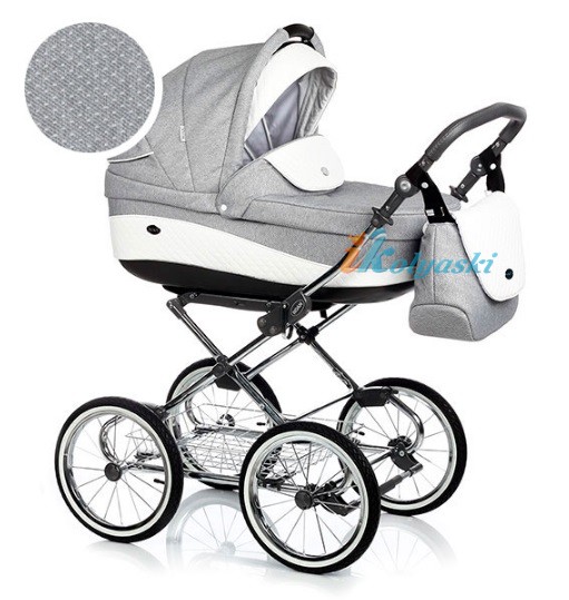Детская коляска для новорожденных Roan Emma Chrome 3 в 1, Роан Эмма Хром на 14 дюймовых надувных колесах, цвет E165