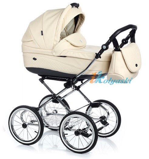 Детская коляска для новорожденных Roan Emma Chrome 3 в 1, Роан Эмма Хром на 14 дюймовых надувных колесах, цвет E17