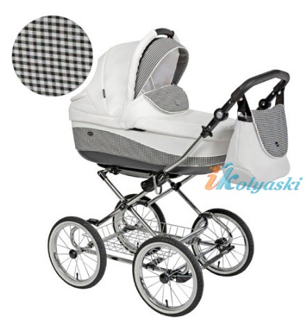 Детская коляска для новорожденных Roan Emma Chrome 3 в 1, Роан Эмма Хром на 14 дюймовых надувных колесах, цвет E24