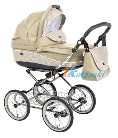 Детская коляска для новорожденных Roan Emma Chrome 3 в 1, Роан Эмма Хром на 14 дюймовых надувных колесах, цвет E25