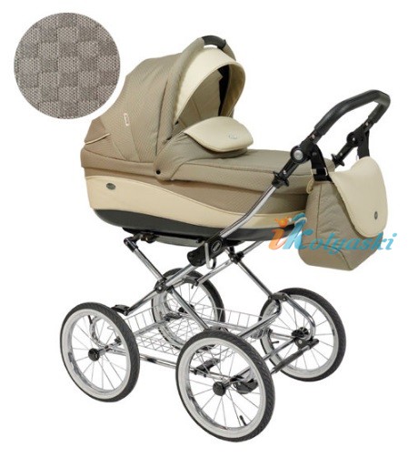 Детская коляска для новорожденных Roan Emma Chrome 3 в 1, Роан Эмма Хром на 14 дюймовых надувных колесах, цвет E27