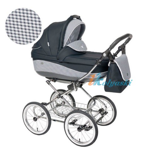 Детская коляска для новорожденных Roan Emma Chrome 3 в 1, Роан Эмма Хром на 14 дюймовых надувных колесах, цвет E9