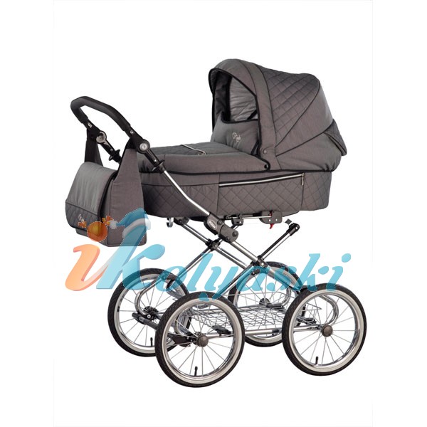 Расцветка серая стеганная - R14 . Детская коляска люлька, коляска для новорожденных, коляска зима-лето, коляска 2 в 1, Raon Rialto Luxe