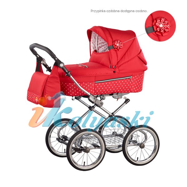 Расцветка красная в белый горох - R17, детская коляска для новорожденных, коляска зима-лето Roan Rialto Luxe