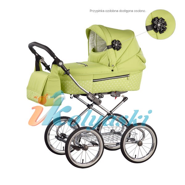  Цвет ;желтый, лайм в белый горох - R18,  Коляска для новорожденных, коляска 2 в 1, люлька с прогулочным блоком, коляска от рождения до 3 лет, Roan Rialto Luxe